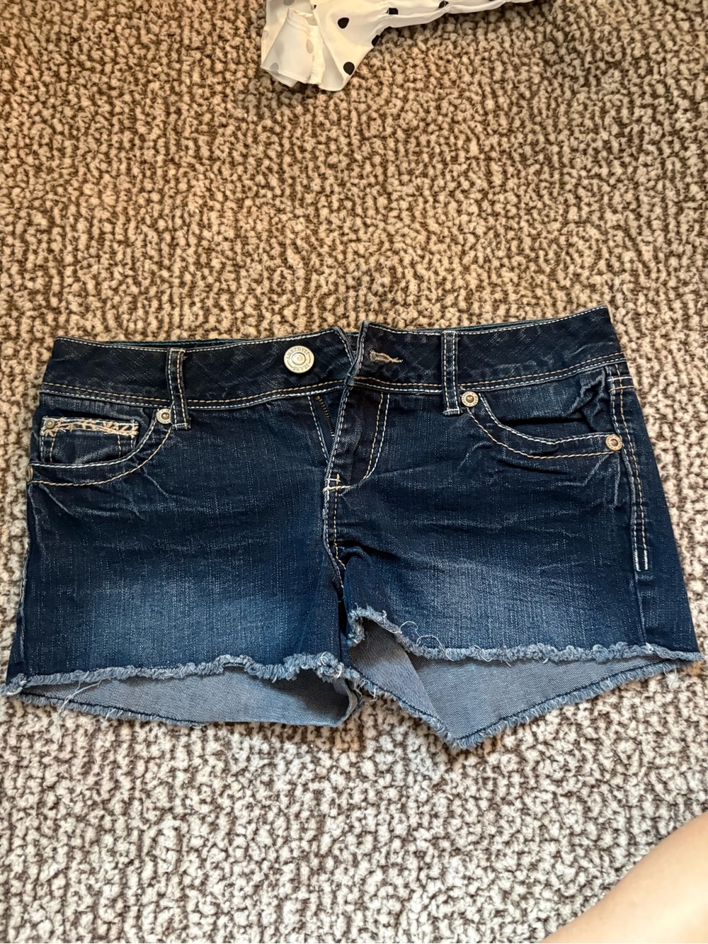 Amethyst Jeans Dark Blue Distressed Cutoff Denim Shorts